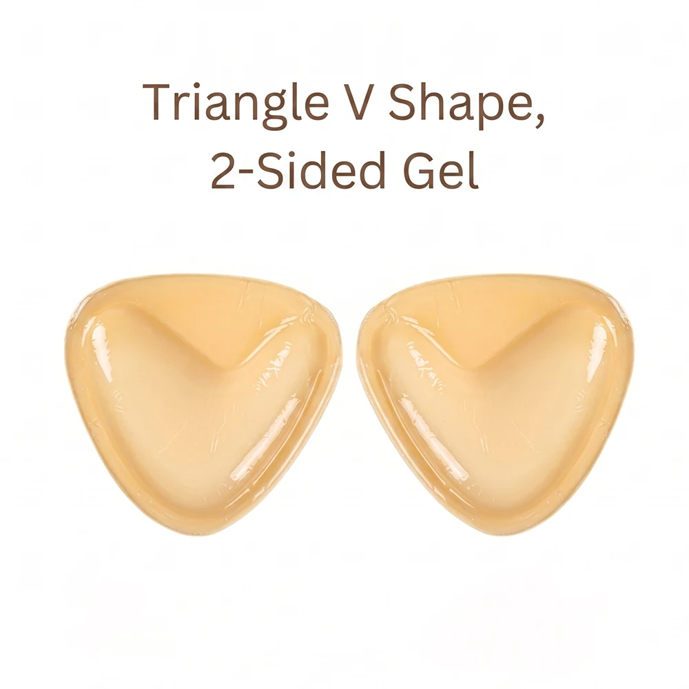 2 Pairs of Double-Sided Self-Adhesive V-Shaped Breast Lift Pads, Reusable, Make Small Breasts Look Bigger, Suitable for Bras, Bikinis, and Everyday Wear