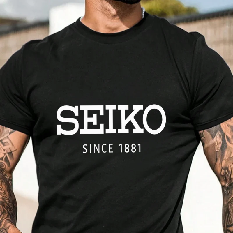

Новая распродажа: мужская футболка с логотипом Seiko, модная повседневная футболка в уличном стиле, подходит для путешествий и занятий спортом.