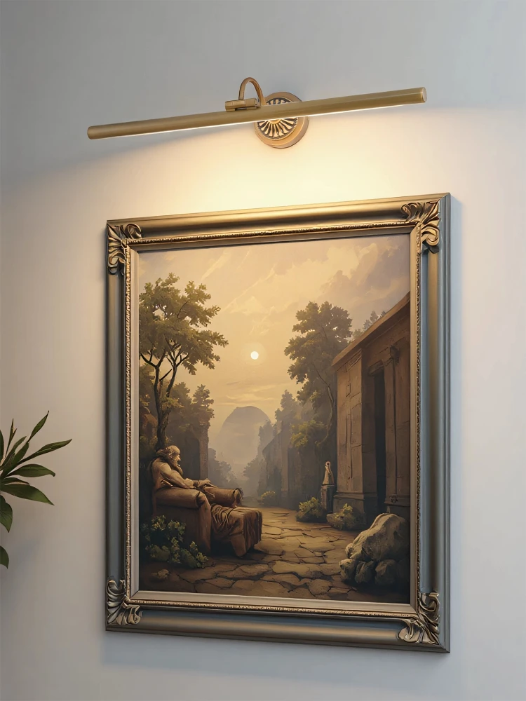 Vintage Full Copper Bathroom Wall Light Mirror Front Lamp Picture Light Bedroom Dressing Room lamp Adjustable Angle wall lamp