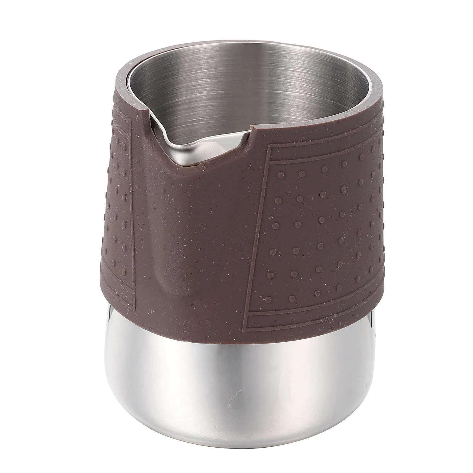 

Stainless Steel Milk Frother Cup Silicone Protective Sleeve Professional Coffee Frothing Pitcher for Home Cafe Use Steaming
