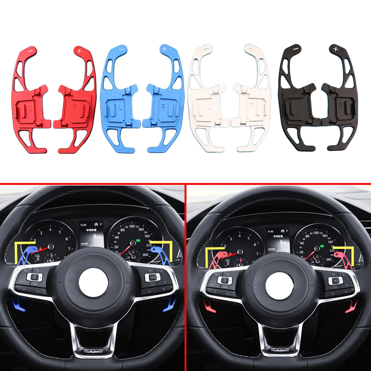 

Для Volkswagen Golf 7 GTI R Polo Jetta Scirocco красный, черный, серебристый, синий автомобильный рычаг переключения передач, расширение переключения передач