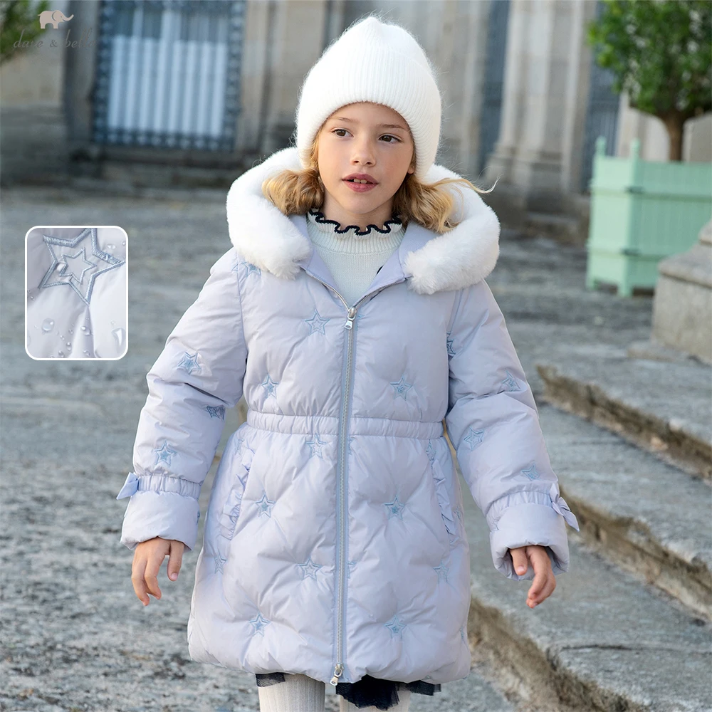Dave Bella Children Girls Padding Down Jacket Winter Thicken Warm Hooded Down Coat Overcoat Outerwear Clothes DK4253844