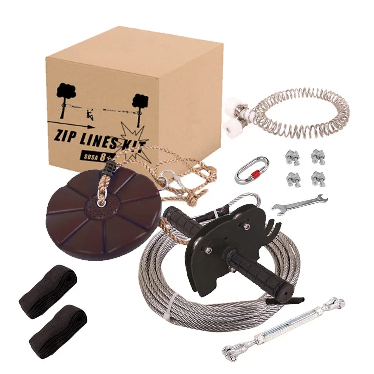 40m hot sale outdoor zip line kits for backyard
