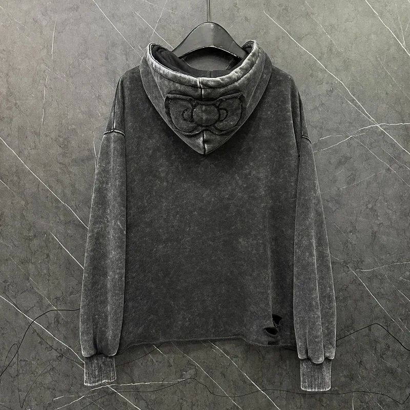 2025 Autumn Heavy Industry New Cartoon Hooded Sweatshirt For Women's Loose Casual Sweet Style Versatile Pullover Top Sudaderas