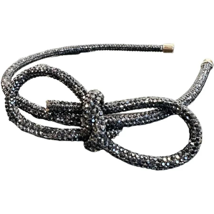 

Sparkling Bow Headband with Rhinestones Elegant Hair Accessory for Women Girls Party Wedding Performance