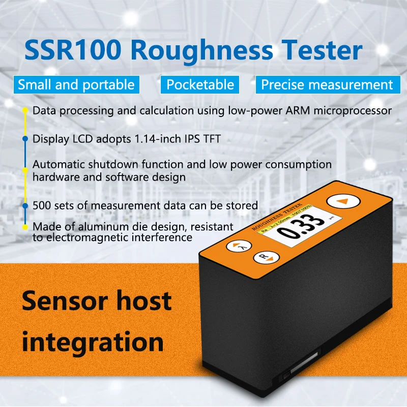 SSR100 Pocket-Sized High Precision Surface Roughness Tester with OEM Support Ra/Rz/Rq/Rt Parameters and 10% Indication Error