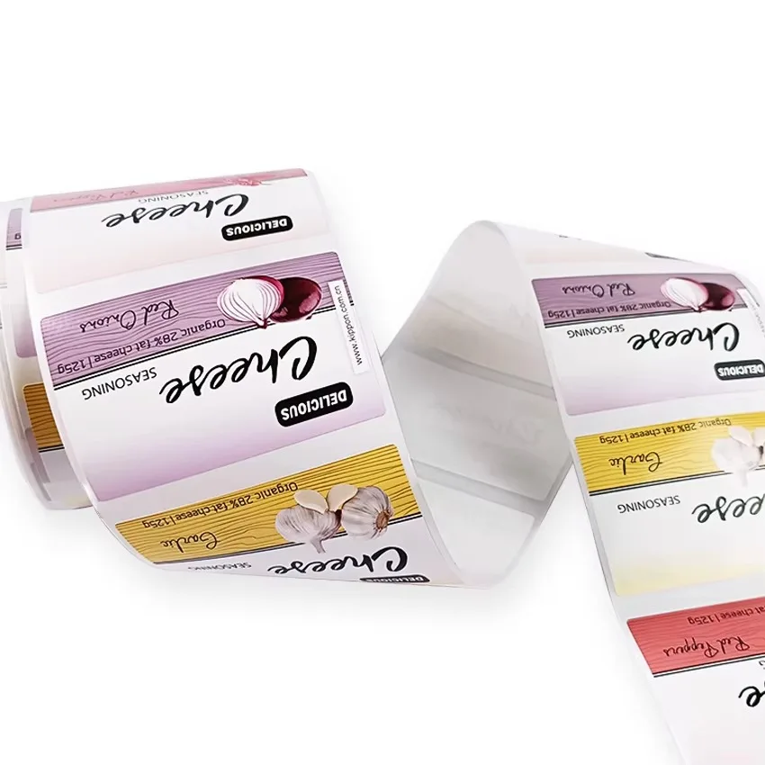 Custom Personalized Logo Seasoning Jar Labels  ▏Self Adhesive Spot UV Spice Stickers Roll  ▏For Glass Bottle & Food Packagi