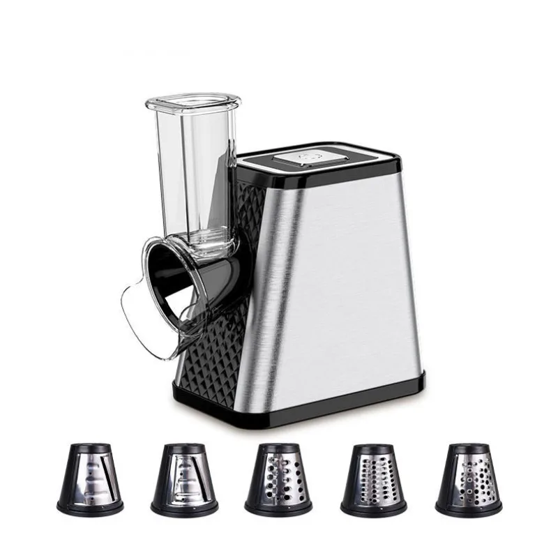 

Electric vegetable cutter, five-in-one multi-functional shredding and slicing vegetable cutter