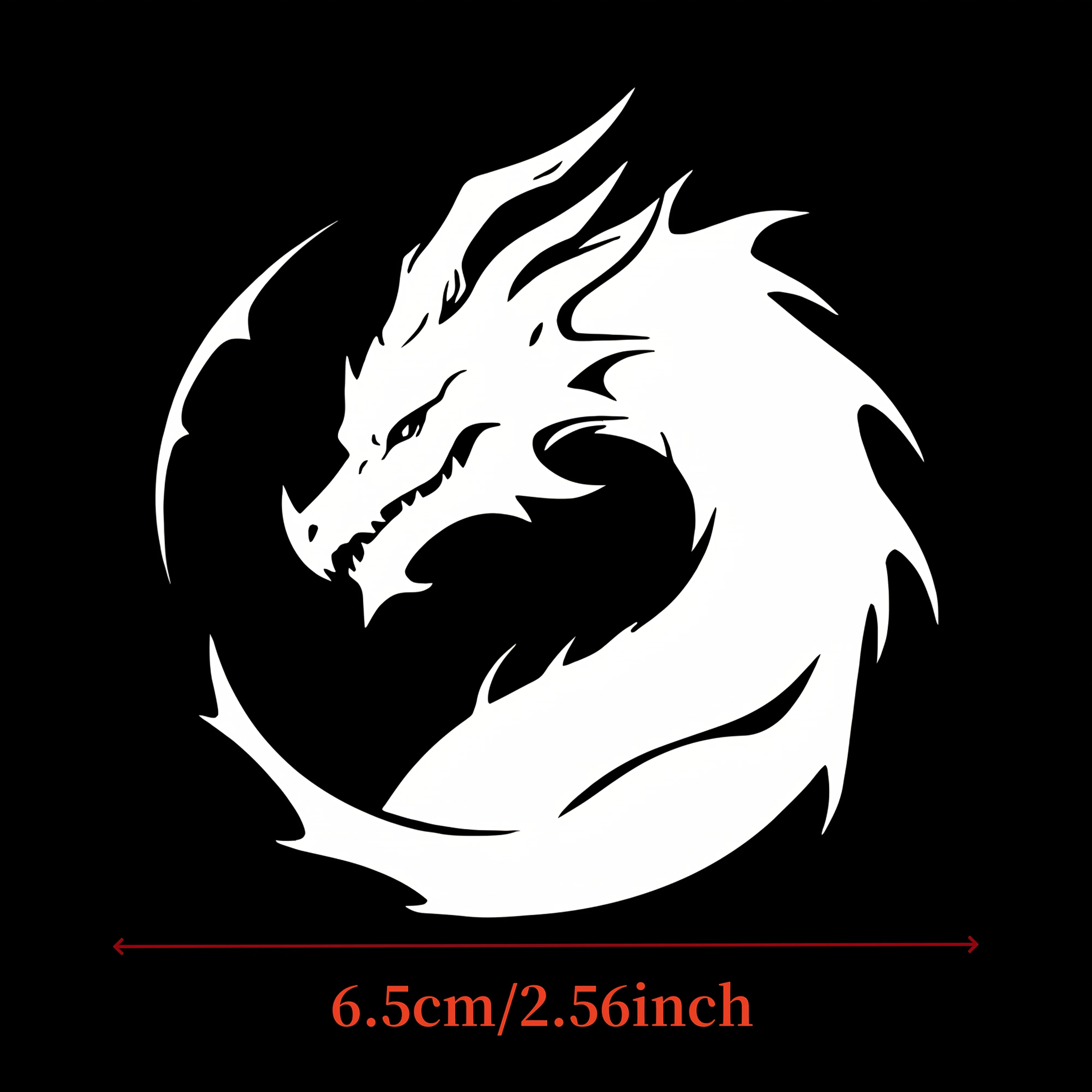 Round Dragon Pattern Waterproof Vinyl Sticker Multi Optional Colors For Car Motorcycle Helmet Laptop Water Bottle  DIY Decor