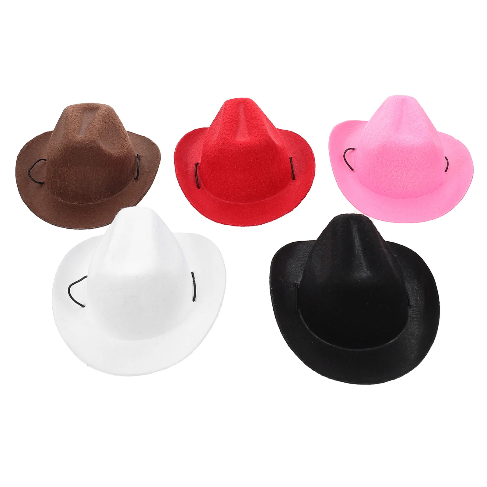 

5 Pcs Cat Birthday Hat Pet Cowboy Festival Puppy Mini Dog Toy Basket Non-woven Fabric