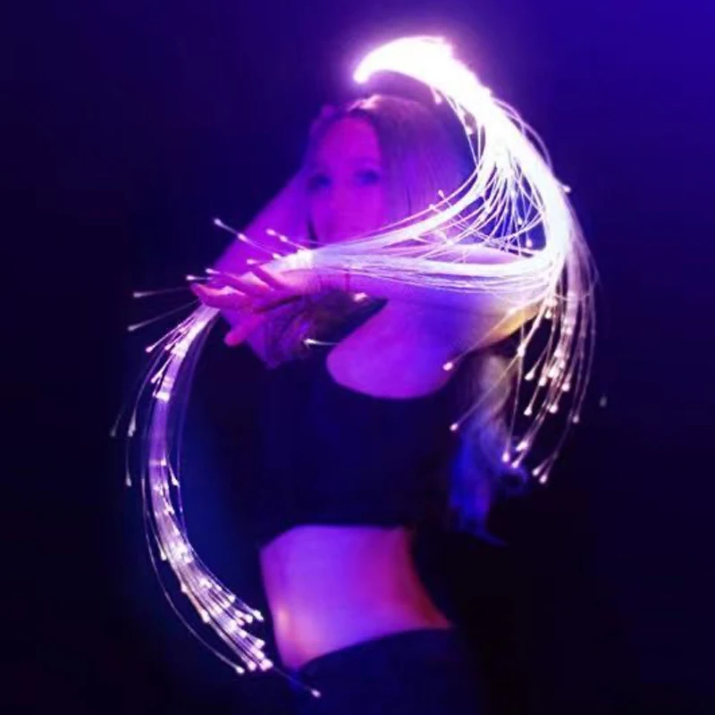 LED Fiber Optic Whip 360° Swivel Super Bright Light Up Rave Toy EDM Pixel Flow Lace Dance Festival Party Disco Dance Whips