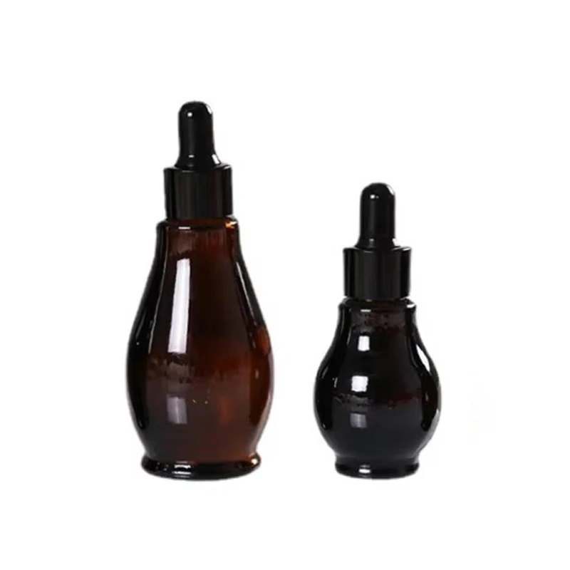 

20 мл 30 мл янтарно-коричневая стеклянная бутылка с капельницей, пустой косметический контейнер, бутылка эфирного масла с пипеткой