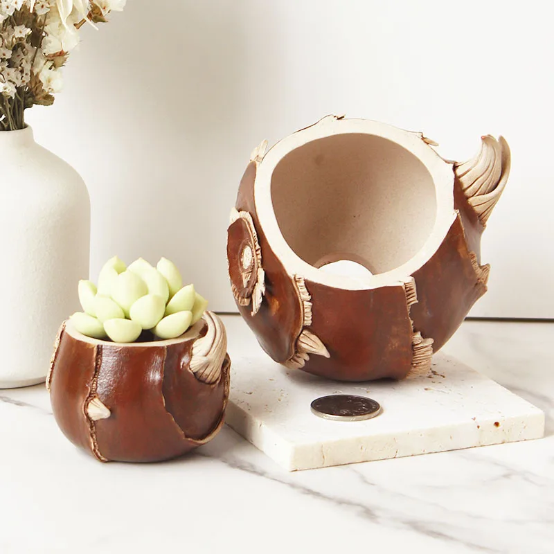 Jingdezhen Home Creative Design with Breathable and Meaty Horseshoe Special Thick Flower Pot Wrapped with Cute Posts