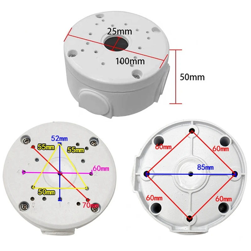 8X العالمي الأمن كاميرا صندوق وصلات جبل قوس ، في الهواء الطلق استخدام مقاوم للماء جدار سقف جبل كابل قاعدة صناديق