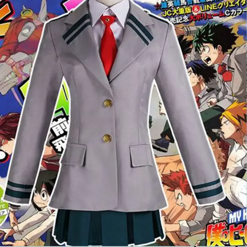 Boku No Hero Academia Asui Tsuyu Yaoyorozu Momo School Uniform My Hero Academia OCHACO URARAKA Midoriya Izuku Cosplay