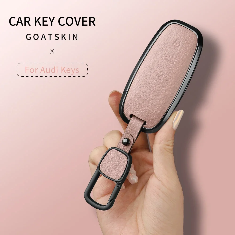 360 Degree Protection Metal Goatskin Car Key Case Cover For Audi A6 A7 A8 B9 A5 A4 8S 8W Q5 Q7 4M S5 S7 TT cars accessories