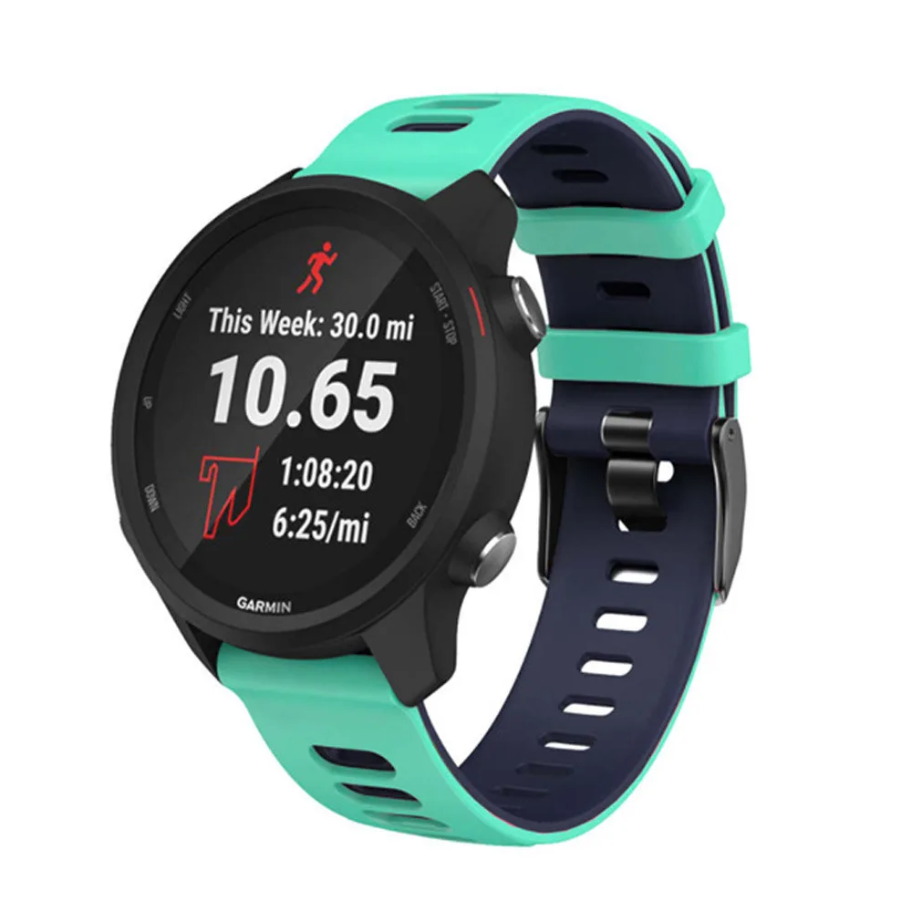 Correa de silicona de doble color para reloj Garmin Vivoactive 3/4, Samsung Galaxy watch 4 5, pulsera transpirable para Huawei watch GT2/3 Pro