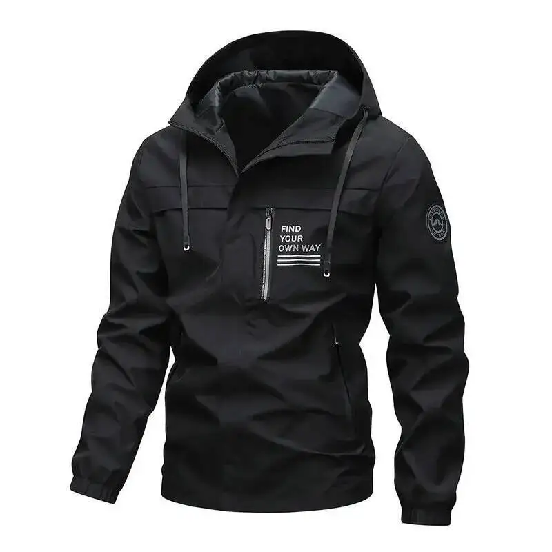 

Men's Windbreaker Hooded Jacket Coat 2025 Winter New Jacket Casual Outdoor Waterproof Windbreaker Outerwear
