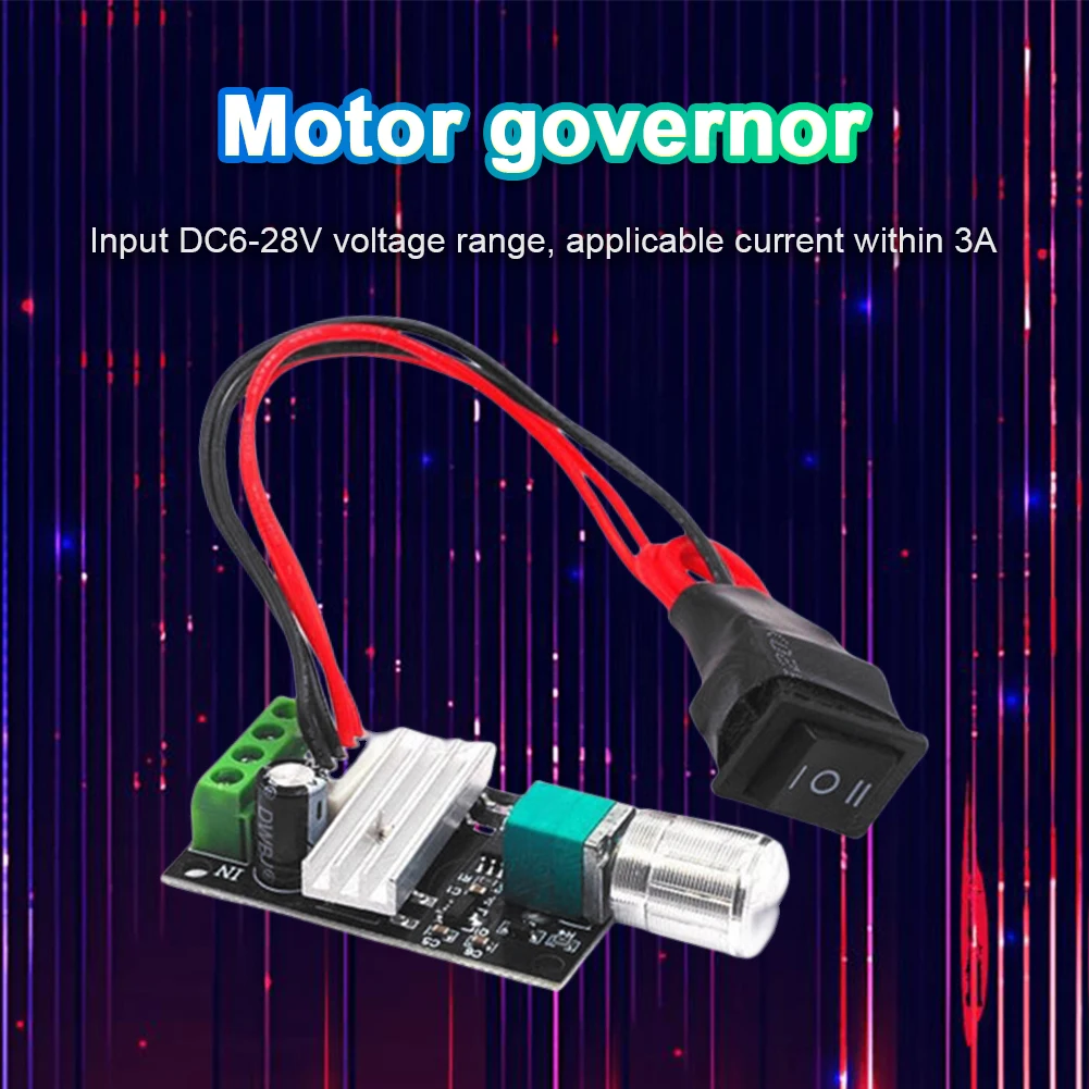 Motor Speed Controller Module 6V 12V 24V 28V Governor Switch Drive Module Adjustable Speed Regulator PWM Motor Speed Controller
