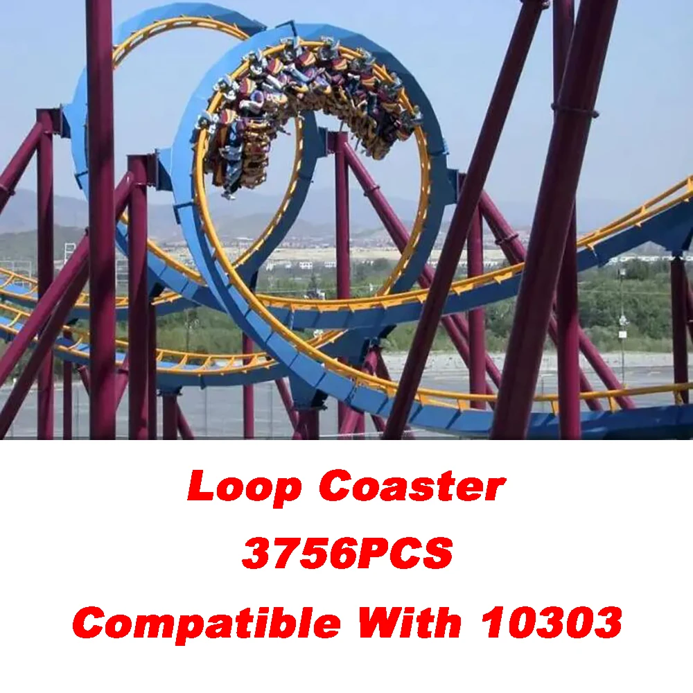 

NEW 3756pcs 10303 Loop Coaster Amusement Park Model Building Block StreetView Roller Coaster Bricks Toys For Kids Christmas Gift