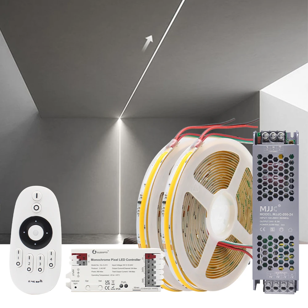 

Horse Race Running Water COB Светодиодные ленты 24 В 360 светодиодов/м WS2811 Пиксельная лента Лампа Теплая холодная белая полоса 2,4G RF Пульт дистанционного управления