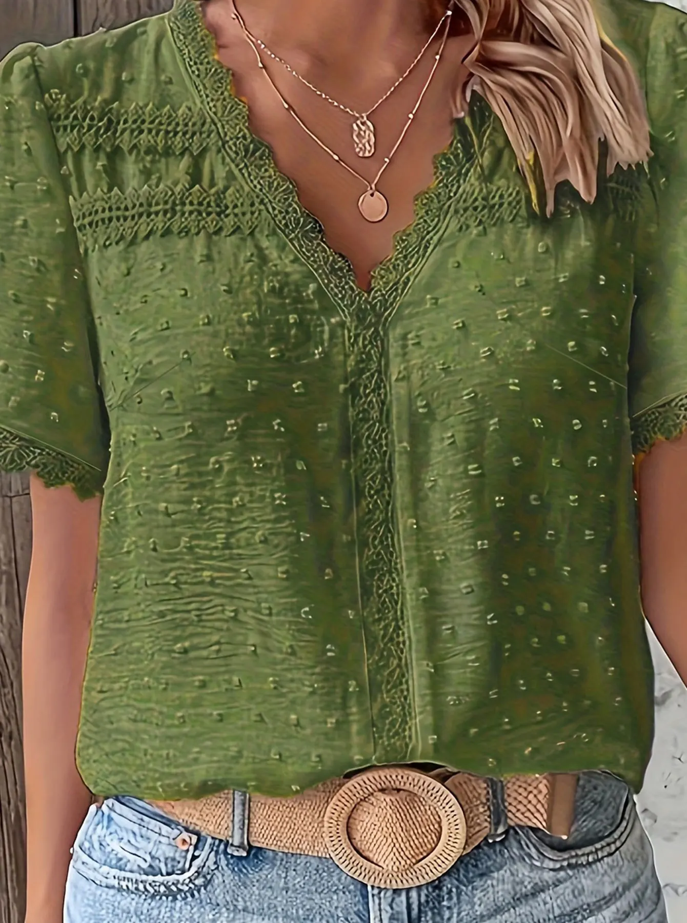 オリーブグリーン レディース プラスサイズ シャツ 夏 シック エレガント シャツ カジュアル レディース おしゃれ シャツ オリーブグリーン