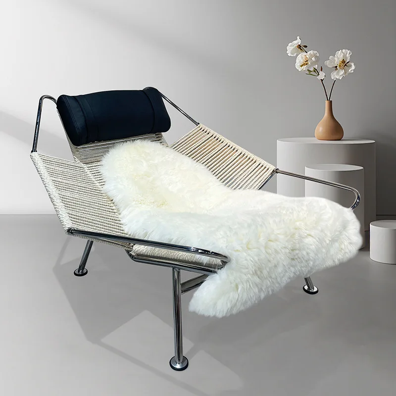 Nordic simple designer woven hemp rope sailing casual modern pedal living room
