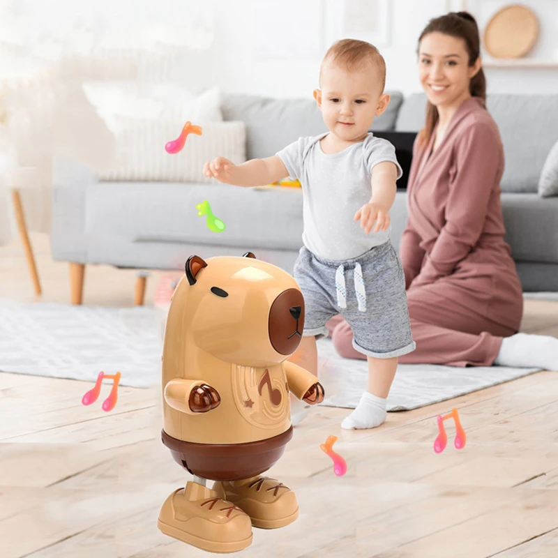Bonita muñeca de capibara, juguete de baile eléctrico con luz y música para niños y niñas, regalos