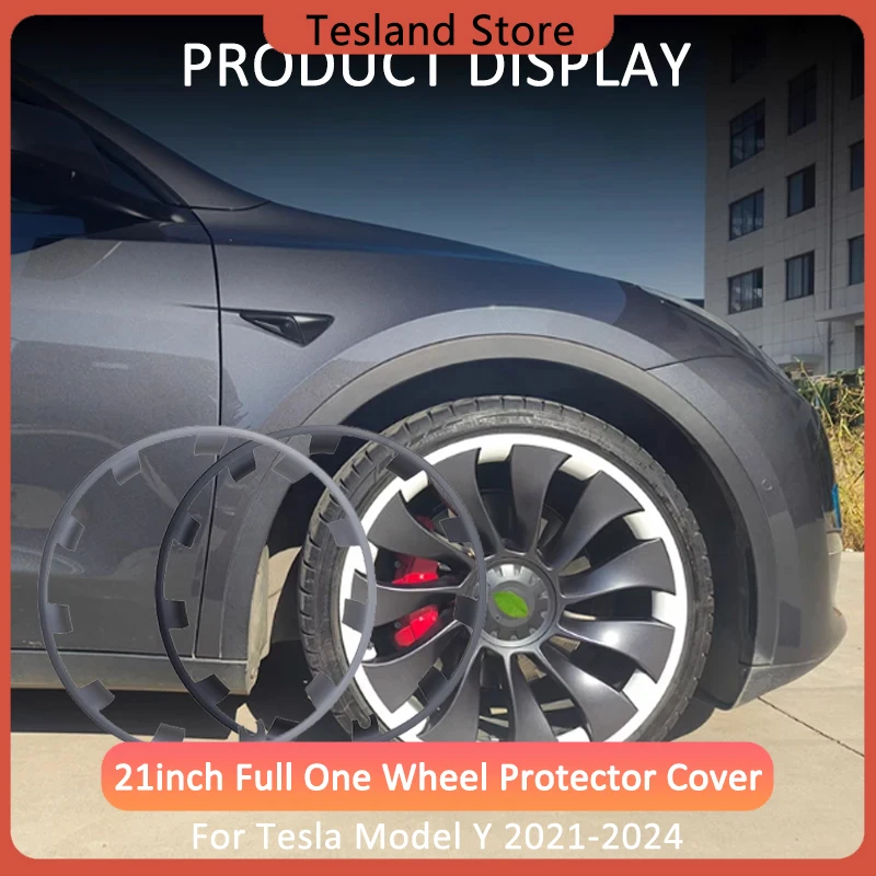 

4pcs For Tesla Model Y 21inch Wheel Protective Cover 2023 Full One Rim Cover Decoration 21 inches Modely 2024 Auto Accessories