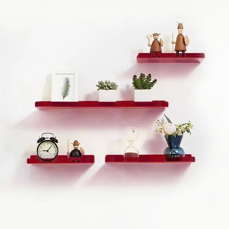 Colour Invisible Acrylic Floating Shelves Wall Mounted Bookshelf Corner Display Shelf Storage Rack for Room Bathroom Kitchen