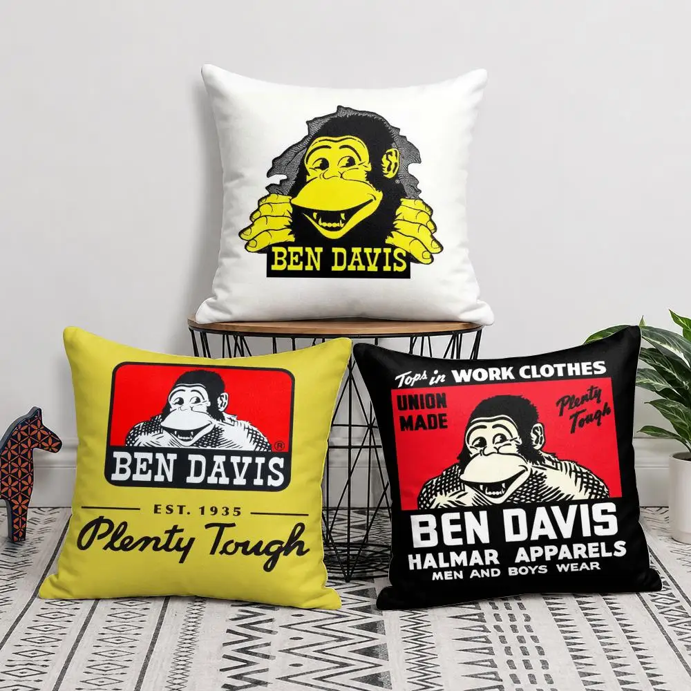 Luxury B-Ben D-Davis Cushion Cover Silky Short Plush Invisible Zipper Dustproof Sofa Pillow Case For Home Decor