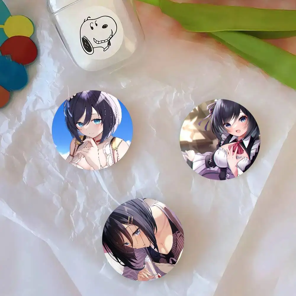 Eishin Flash ANIME U-UmaMusume Round Badge Lapel Pins For Backpacks Briefcase Laser Brooch Clothes Gifts