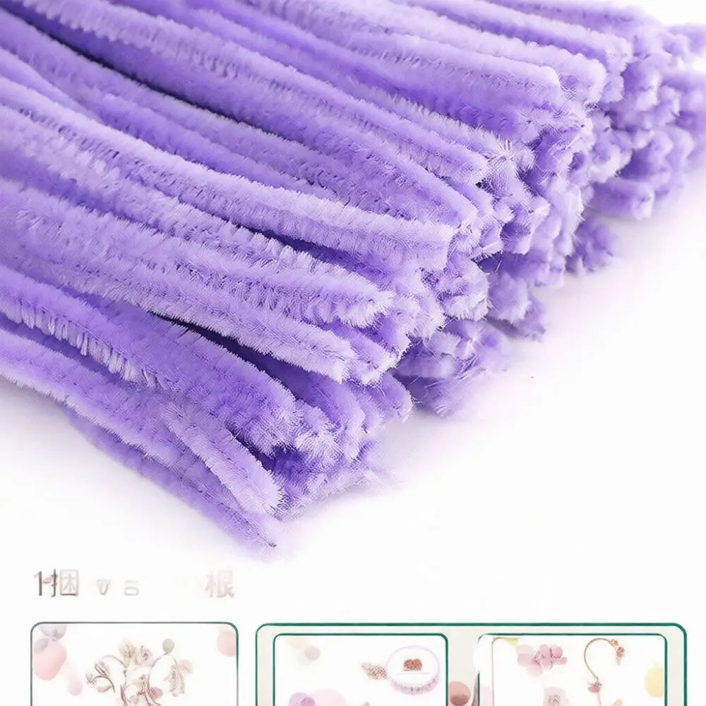 High Density Chenille Stems Craft Kit Soft Fuzzy Sticks For Creative DIY Flower Bouquet Handmade Art Project Supplies