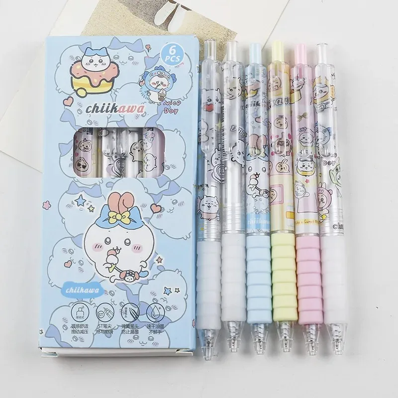 

Chiikawa Gel Pen Kawaii Black Ballpoint Pens Cartoon Student Writing Tool School Office Supplies Stationery Gifts