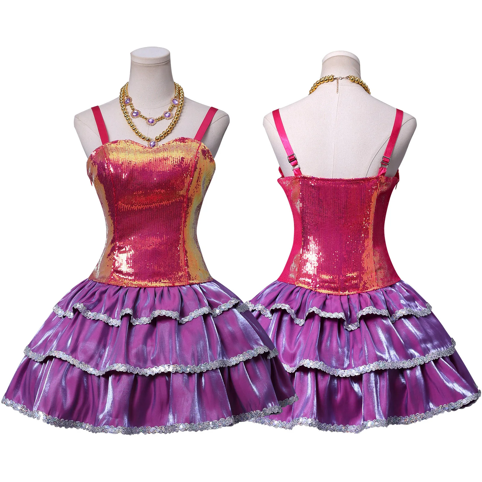 Anime Dream Movie Houseeee Cosplay Fashion Hot Pink Mini Sling Top Sparkling Y2K Cake Dress Jirai Kei Girls Lolita Halloween Cos