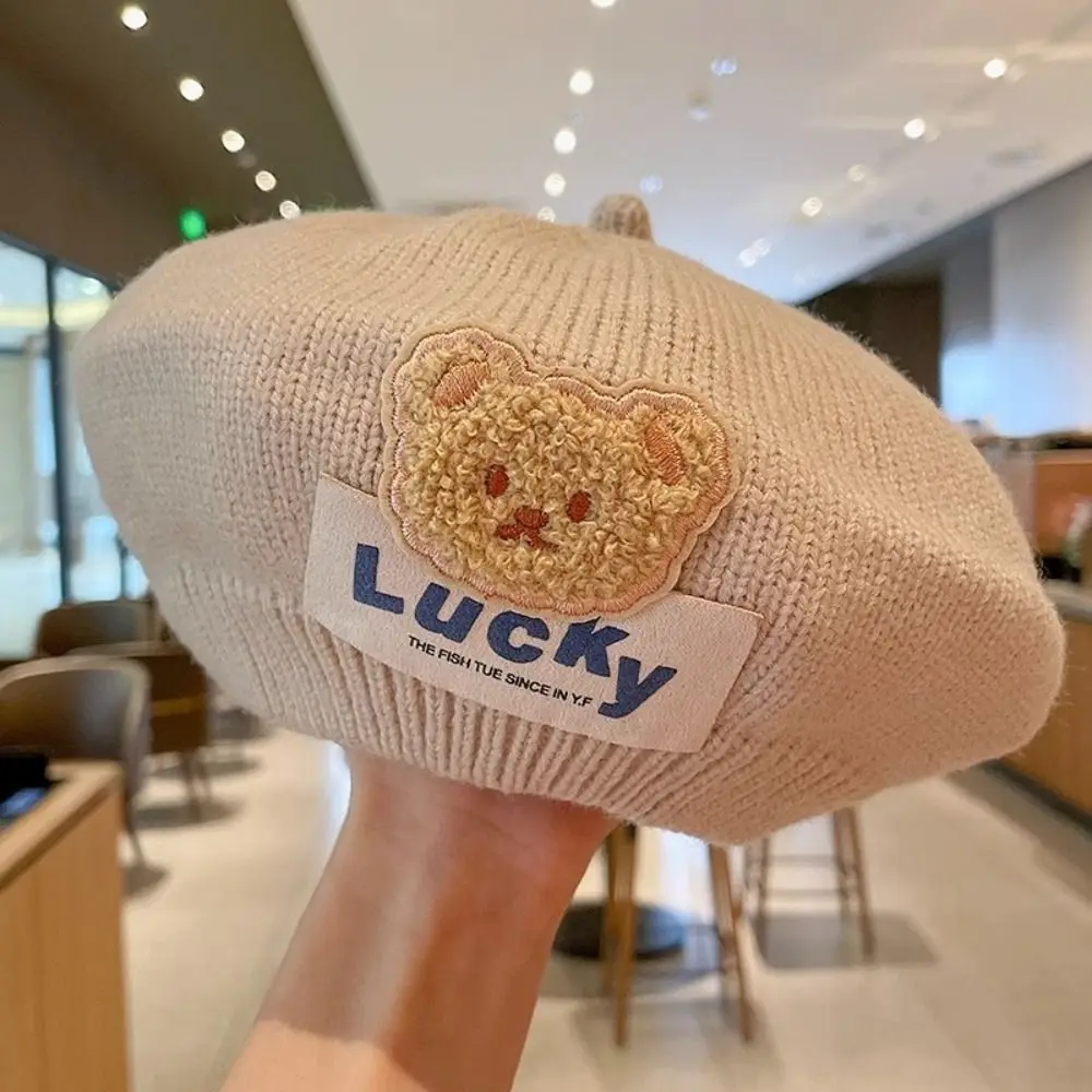 

Cloth Accessories Children Knitting Beret Toddler Painter Hat Baby Hat Kids Knitted Hat Bear Infant Beanie Hat