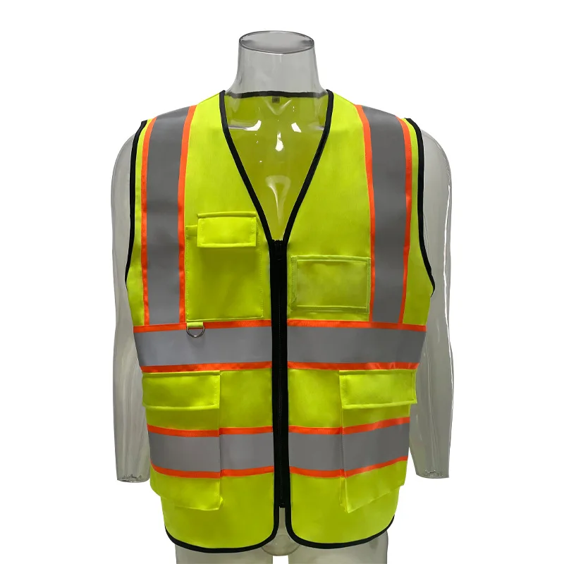 KA-D01 Safety Reflective Vest Construction Multi-pocket Reflective Jacket Multi-function Warning