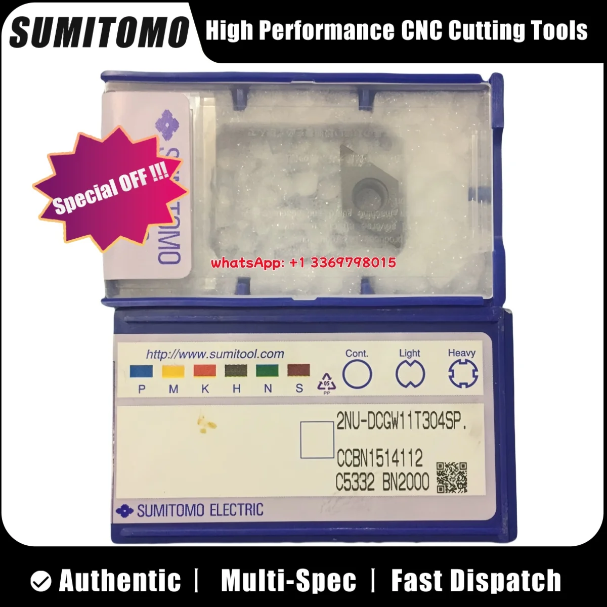SUMITOMO Original 2NU-DCGW 2NU-DCGW11T3 04 SP BN2000 hoja CBN 1 Uds 10 Uds