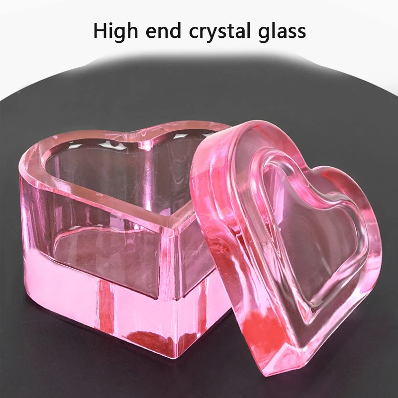 

Pink Heart Shape Nail Liquid Dish Crystal Clear With Lid Bowl Reusable Nail Art Tool Cup Bowl Holder Container Nails Tips Art