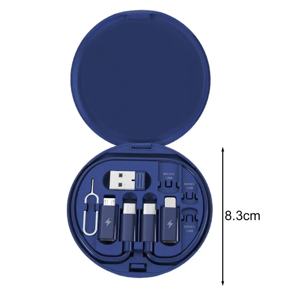 Travel Cable Adapter Box Data Cable Adapter Box with Usb 8-pin Converter Sim Card Removal Pin Storage Slots Multi-function