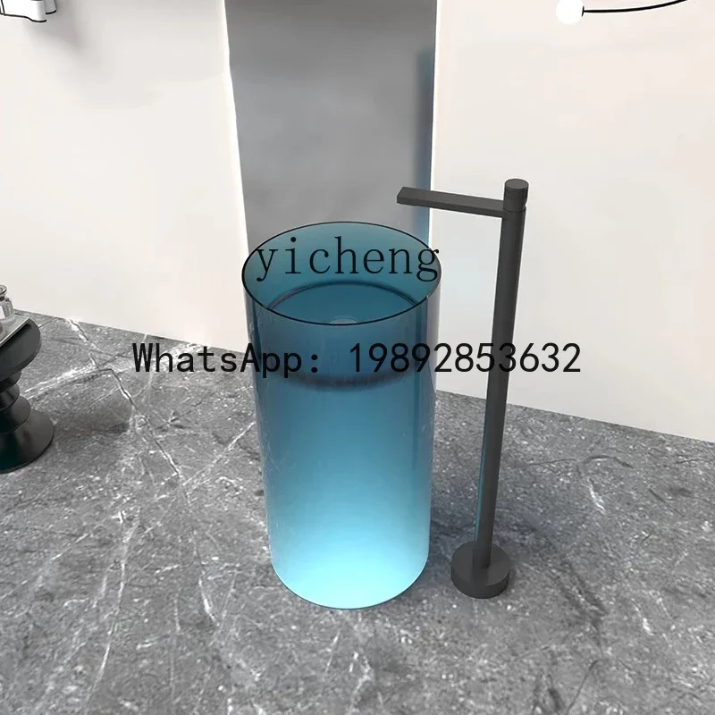 LYY integrated floor-to-ceiling wash basin color pure acrylic transparent resin crystal art column basin