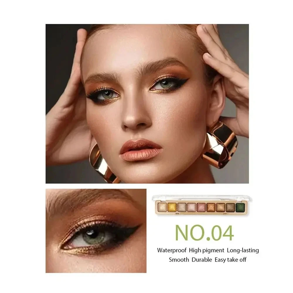 NEW Long Lasting Eye Shadow Palette Pigmented Glitter Natural Eye Makeup Tool 9-Color Long-lasting Glitter Sequins Women