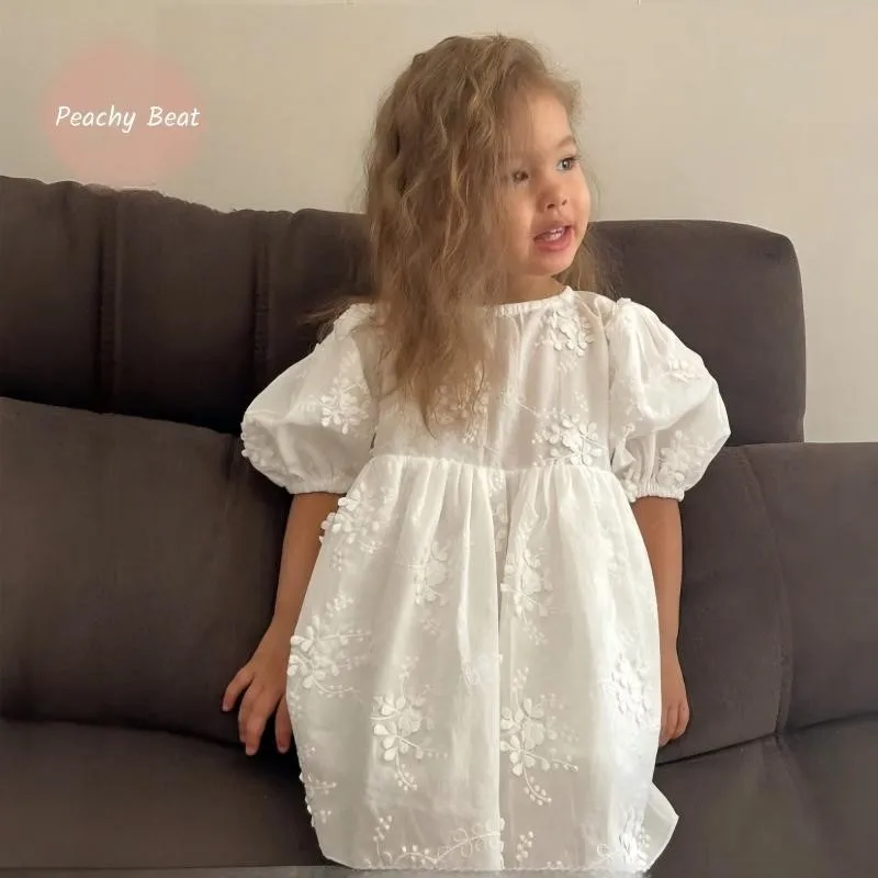 

Baby Girl Princess Cotton Lace Embroidery Dress Toddler Child Vintage Floral Vestido Summer Spring Autumn Baby Clothes 18M-10Y