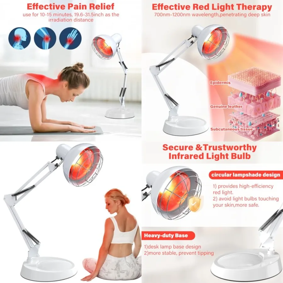 Near Infrared Lamp, Infrared Therapy Bulb Heat Lamp Red Light Therapy for Body Joint Pain and Muscle Aches Infrared Light Home
