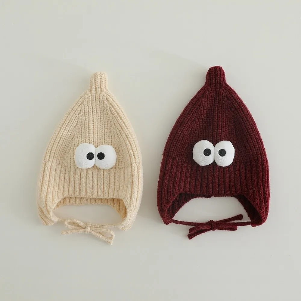 قبعة محبوكة مريحة ومضحكة للأطفال دافئة مع اللوحات قبعة شتوية ناعمة للأطفال