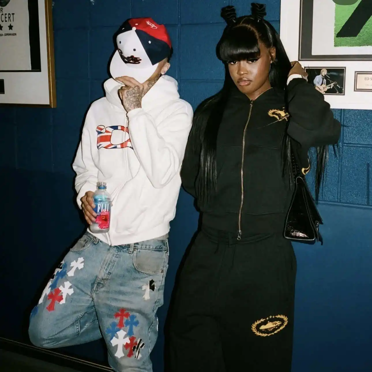 المألوف IDA هوديي البلوز زوجين نمط إلكتروني طباعة للجنسين الخريف الشتاء تنوعا فضفاضة تناسب القطن الشارع الشهير #4