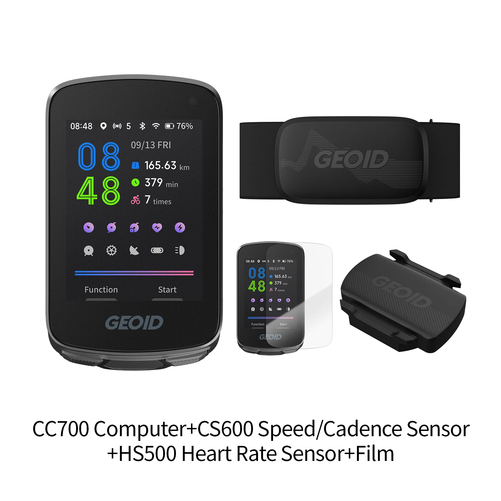 GEOID CC700 バイクコンピュータ ワイヤレスカラースクリーン ANT+