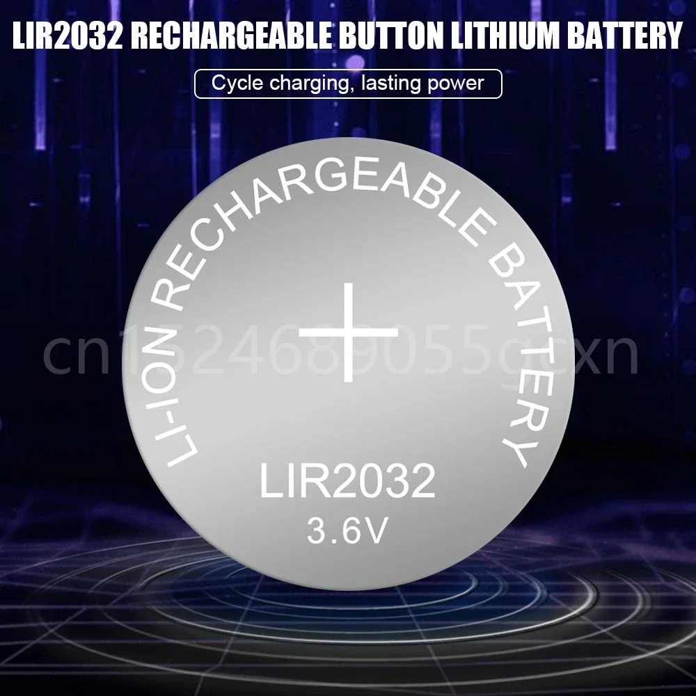 3.6V LIR2032 ML2032 CR2032 2032 Lithium Rechargeable Battery With Charger Adapter For Watch Computer Toys Calculator Button Cell