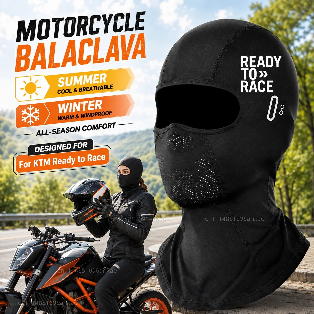 For KTM Ready to Race Adv Duke 390 690 790 890 1190 Rc Motorcycle Balaclava Summer Glasses Face Breathable Hole Winter Warm