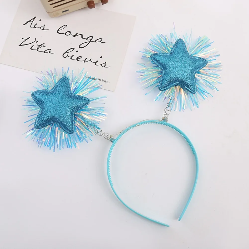 

Headdress New Year Headband Glitter Star Gold Silver Headwear Skincare Cartoon Hairband Women Lady Girl Hair Accessory